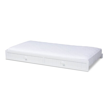 Baxton Studio Neves White Finished Wood Twin Size Trundle 158-9658